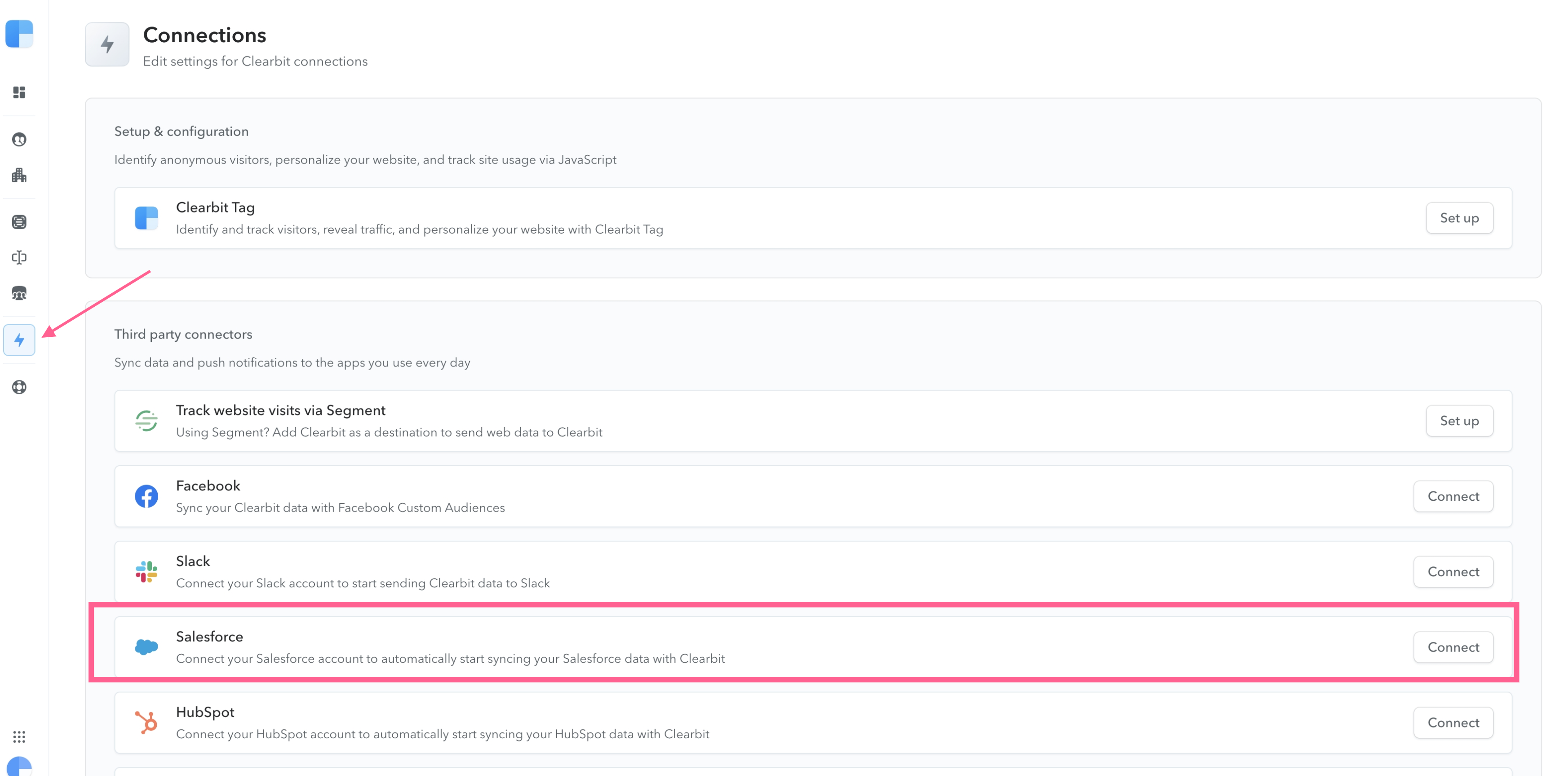 Set Up Clearbit For Salesforce Help Center Clearbit Product Support